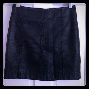 Free People Coated black mini skirt size 2